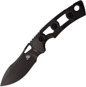 Fobos Knives Tier 1 Mini Mini Black Carbon Fiber Stainless Fixed Blade Knife 084