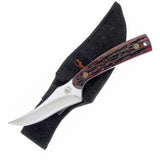 Frost Cutlery 7" Stainless Skinner Fixed Blade Red Delrin Handle Knife with Sheath OC534STR
