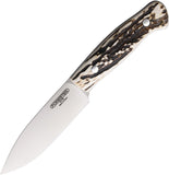 Forester Terra Brown & White MV-58 Stainless Fixed Blade Knife w/ Sheath 002CI