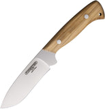 Forester Sauer Olive Wood MV-58 Stainless Fixed Blade Knife w/ Sheath 009O