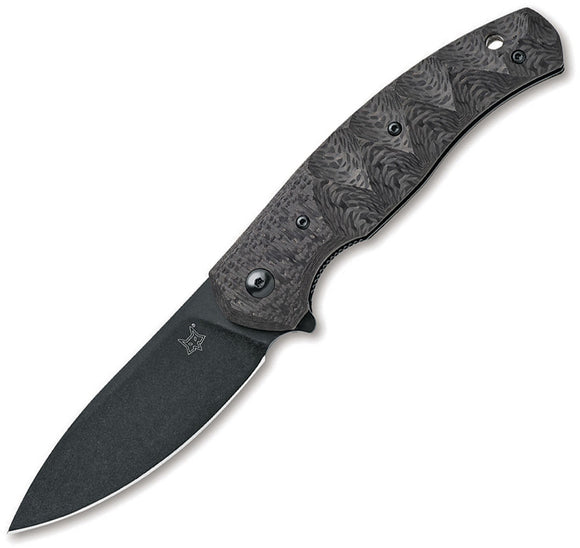 Fox Ziggy Linerlock Black Carbon Fiber Folding Bohler N690 Pocket Knife 308CFB