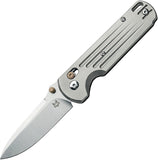 Fox Gabi Crossbar Lock Gray Titanium Folding Niolox Steel Pocket Knife 451TI