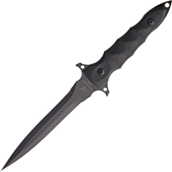 Fox Modras Dagger Black G10 N690Co Double Edge Fixed Blade Knife w/ Sheath 507