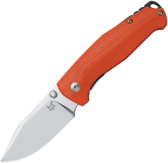 Fox TUR Linerlock Orange G10 Folding Bohler N690 Drop Pt Pocket Knife 523OR