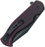 Fox Eastwood Tiger Linerlock Burgundy Micarta Folding S90V Pocket Knife 524MB