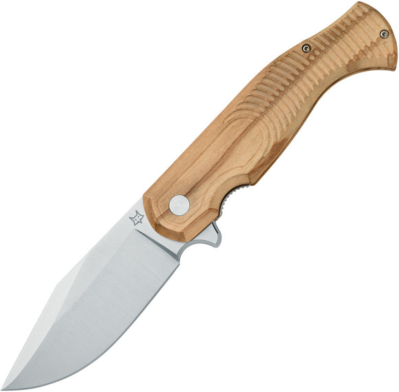 FOX Eastwood Tiger Linerlock Olive Wood Folding CPM-S90V Pocket Knife 524OL