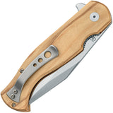 FOX Eastwood Tiger Linerlock Olive Wood Folding CPM-S90V Pocket Knife 524OL