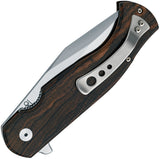 FOX Eastwood Tiger Linerlock Ziricote Wood Folding CPM-S90V Pocket Knife 524ZW