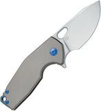 Fox Suru Framelock Left Hand Gray Titanium Folding Bohler M390 Knife 526SXTIBL