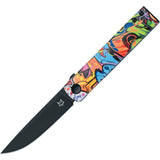 Fox Chnops Linerlock Graffiti Aluminum Folding Becut Pocket Knife 543A2