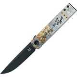 Fox Chnops Linerlock Kilroy Was Here Aluminum Folding Becut Pocket Knife 543M2