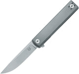 Fox Chnops Heritage Linerlock Gray Titanium Folding Hybrid Cryo Pocket Knife 544TI