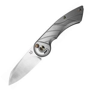 Fox Radius Lock Gray Sculpted Titanium Folding Bohler M390 Pocket Knife 550TI