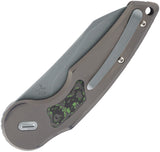 Fox Jupiter Radius Lock Gray Titanium & Green Carbon Fiber Folding M390 Knife 555TICF