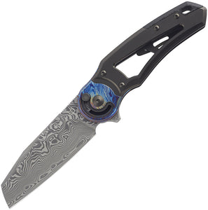 Fox Metamorphosis Radius Lock Black Titanium & CF Folding Damasteel Knife 556A1