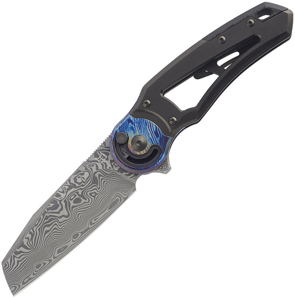 Fox Metamorphosis Radius Lock Black Titanium & CF Folding Damasteel Knife 556A1