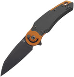 Fox Metamorphosis Radius Lock Black & Orange Aluminum Folding M390 Pocket Knife 556B6