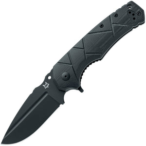 Fox URO Linerlock Black G10 Folding Niolox Drop Pt Pocket Knife X557B