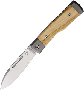 Fox Gunstock Slip Joint Olive Wood Folding Bohler M390 Pocket Knife 558OL