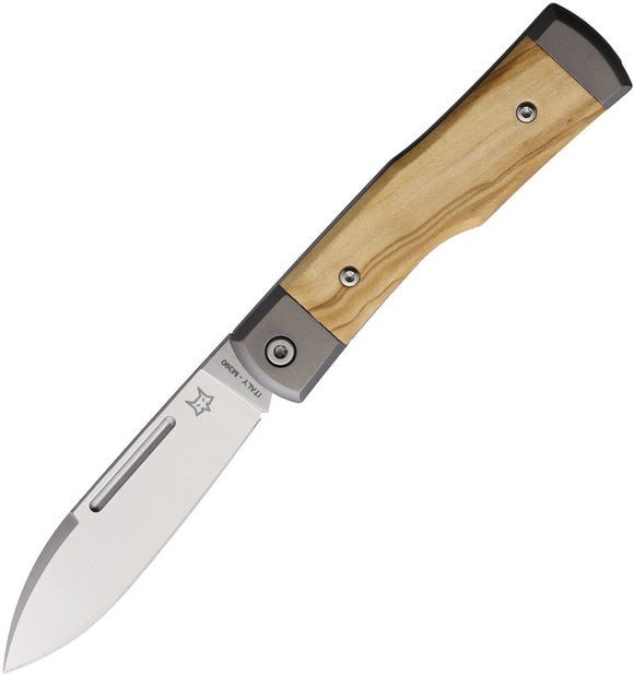 Fox Gunstock Slip Joint Olive Wood Folding Bohler M390 Pocket Knife 558OL