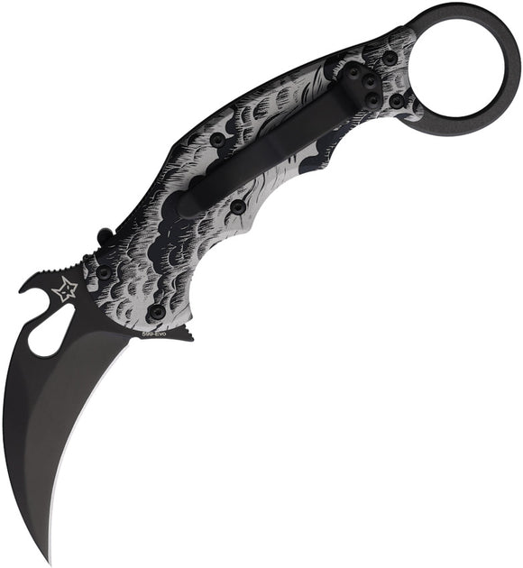Fox Karambit Linerlock Waves Aluminum Folding Bohler N690 Pocket Knife 599ALB2