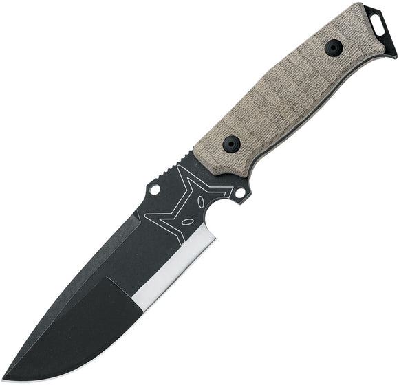 Fox Sherpa OD Green Canvas Micarta D2 Steel Fixed Blade Knife w/ Sheath 610