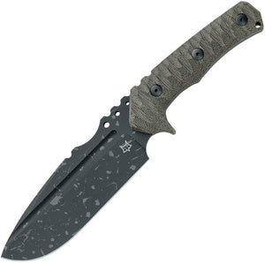 Fox Uro OD Green Micarta Acid Washed Niolox Steel Fixed Blade Knife w/ Sheath 623ODA