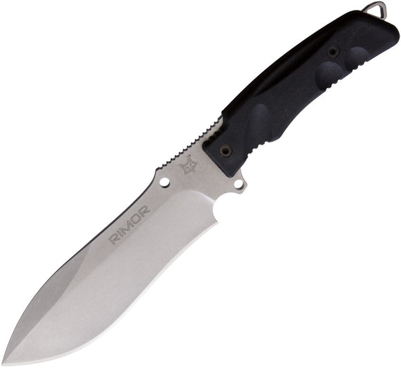 Fox Rimor Black FRN Bohler N690 Stainless Fixed Blade Knife w/ Sheath 9CM07