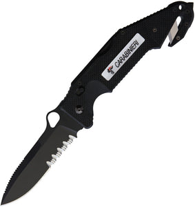 Fox Utility Rescue Linerlock Black G10 Folding Bohler N690 Serrated Knife MIR112