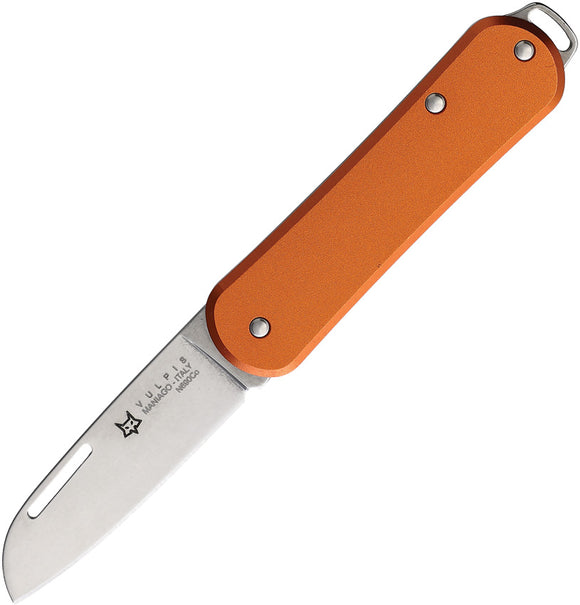 Fox Vulpis Slip Joint Orange Aluminum Folding Bohler N690 Pocket Knife VP108OR