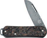 Fox Vulpis Slip Joint Limited Edition Gold Carbon Fiber Folding Damascus Knife VPDAM108