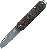 Fox Vulpis Slip Joint Limited Edition Gold Carbon Fiber Folding Damascus Knife VPDAM108