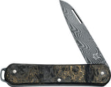 Fox Vulpis Slip Joint Limited Edition Gold Carbon Fiber Folding Damascus Knife VPDAM130