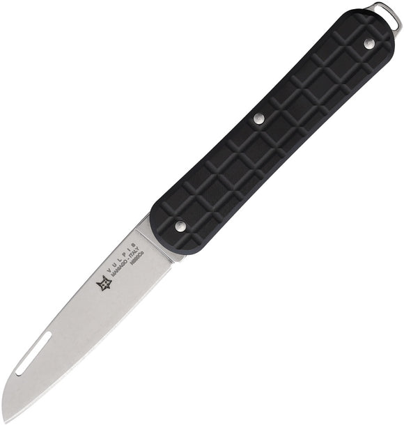 Fox Vulpis Slip Joint Black Aluminum Folding Bohler N690Co Pocket Knife VPGP130BK