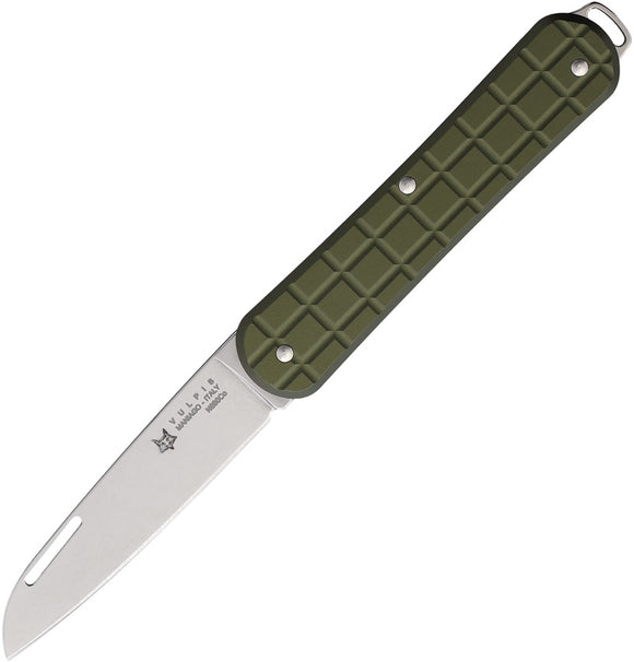 Fox Vulpis Slip Joint Green Aluminum Folding Bohler N690Co Pocket Knife VPGP130MG