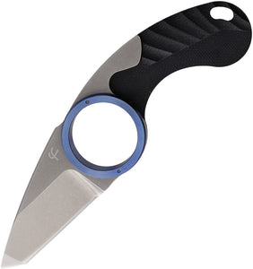 Fred Perrin First Run La Griffe Black G10 & Blue Folding 440C Tanto Pocket Knife GRDLTB