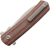 Max Knives Ulys Linerlock Tan Micarta Folding 20CV Pocket Knife MKHES1M