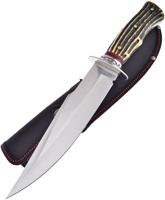 Frost Fixed Blade Imitation Stag Handle Sharps Stainless Knife with Sheath SHP005