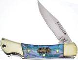 Frost Little Steel Warrior Abalone 440 Stainless Folding Clip Pt Knife SW103AB