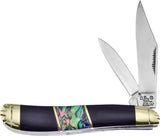 Frost Cutlery Peanut Buffalo/Abalone Shell Folding Knife 107BHAB