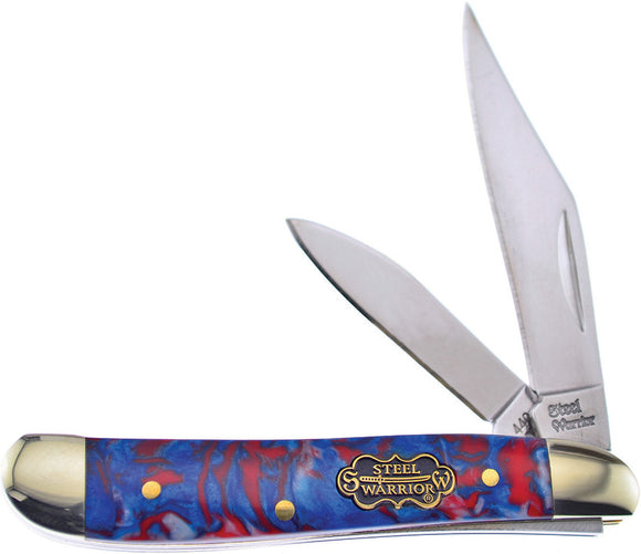 Frost Knives Cutlery Peanut God Bless America Blue Pocket Knife SW107GBA