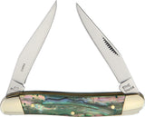 Frost SW Muskrat Abalone Handle Steel Warrior Stainless Folding Knife SW122AB