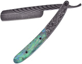 Frost Cutlery Abalone Handle Folding Black Stonewash Finish Blade Razor SW177AB
