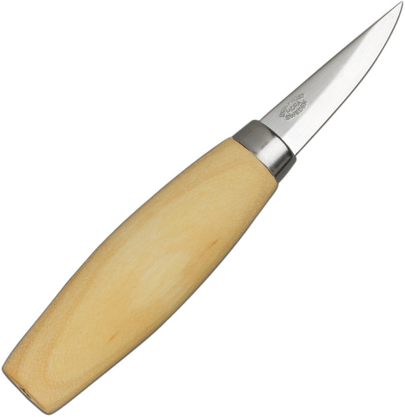 Mora Wood Carving 120C Tan Birch Wood Carbon Steel Fixed Blade Knife 02621