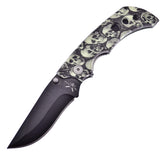Frost Skull Camo Linerlock ABS Handle Stainless Black Folding Knife TA106WSC