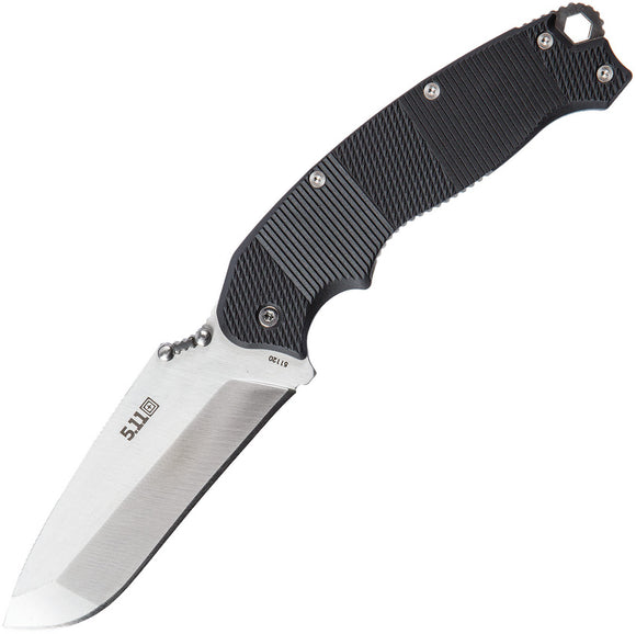 5.11 Tactical Game Stalker Stainless Fixed Blade Black Handle Knife with Sheath 51119