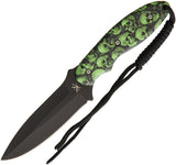 Frost 9" Fixed Blade Skull Camo Green Pakkawood Black Tac Xtreme Knife TX025GSC