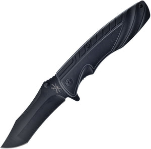 Frost Cutlery Jaguar Linerlock A/O Black ABS Folding Stainless Pocket Knife 117B