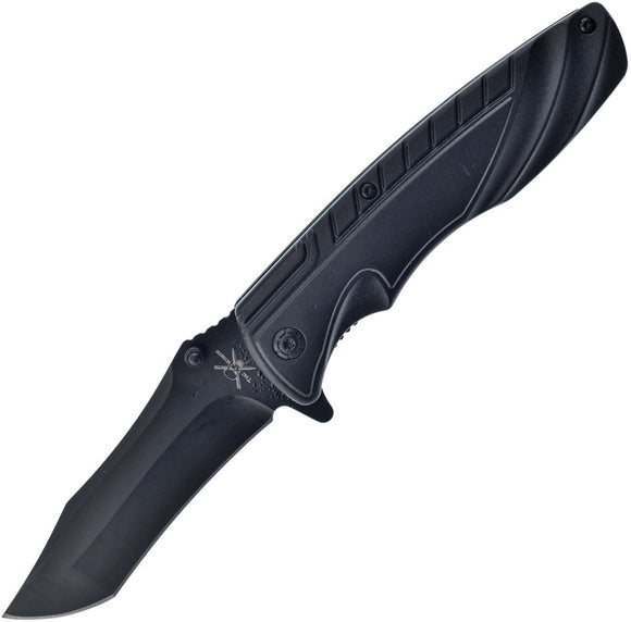 Frost Cutlery Jaguar Linerlock A/O Black ABS Folding Stainless Pocket Knife 117B