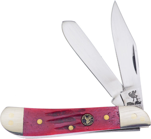 Frost Cutlery Dog Leg Trapper Dark Red Folding Stainless Pocket Knife WT975DRJB